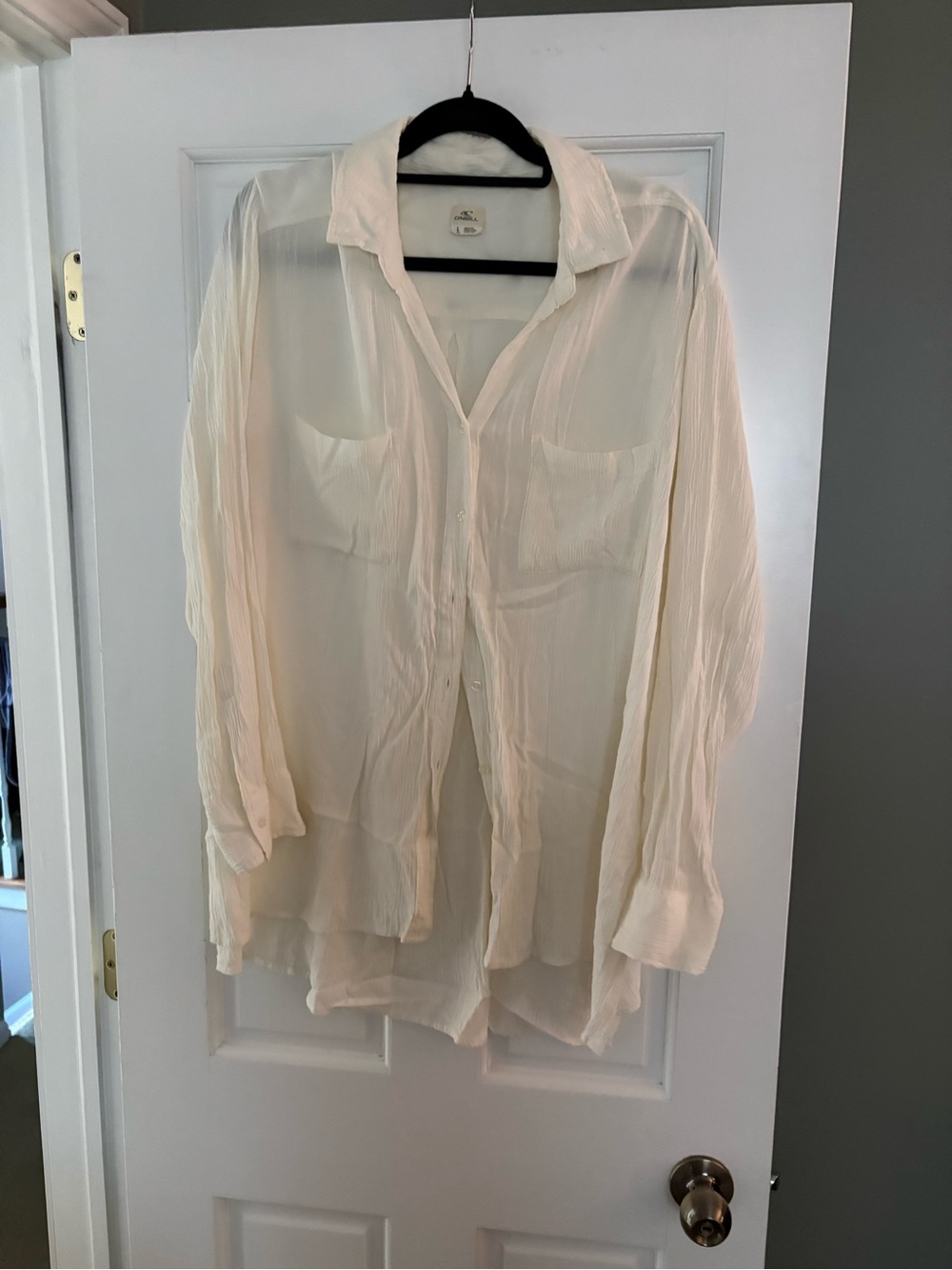 O'Neill Cream Lightweight Top with Logo Tag